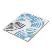 Modern, cool, trendy blue abstract brush strokes tegeltje (Zijkant)