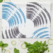 Modern, cool, trendy blue abstract brush strokes theedoek (Gevouwen)