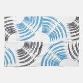 Modern, cool, trendy blue abstract brush strokes theedoek (Horizontaal)