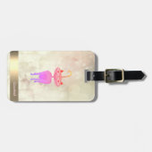 Modern Cool Whimsical Cat, Bokeh - Gepersonaliseer Bagagelabel (Voorkant horizontaal)