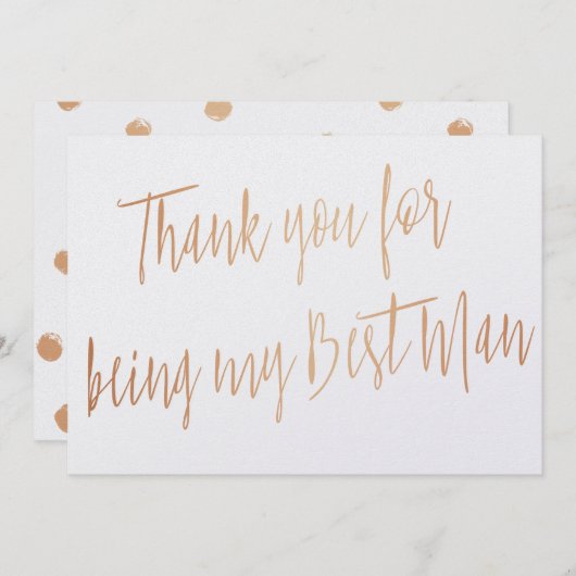 Modern Copper "Bedankt dat je mijn beste man bent" Bedankkaart (Voorkant / Achterkant)