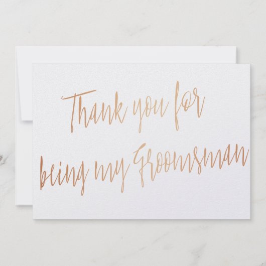Modern Copper "Bedankt dat je mijn bruidsjonker be Bedankkaart (Voorkant)
