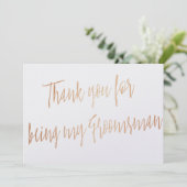 Modern Copper "Bedankt dat je mijn bruidsjonker be Bedankkaart (Staand voorkant)