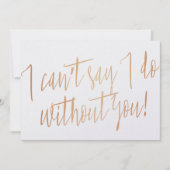 Modern Copper "Ik kan niet zeggen dat ik het zonde Kaart (Voorkant)