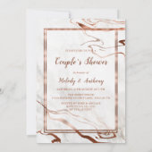Modern Copper & Italy Marble Wedding Inspiration Kaart (Achterkant)