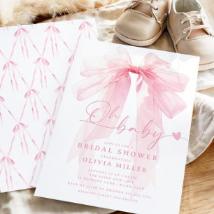 Modern Coquette Bow Baby shower Kaart