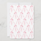 Modern Coquette Bow Baby shower Kaart (Achterkant)