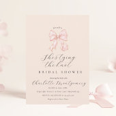 Modern Coquette Pink Bow Bridal Shower Invitation