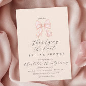 Modern Coquette Pink Bow Bridal Shower Invitation