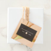 Modern Coral Abstract 💡 Inky Oil Wedding Bedankjes Labels (In situ)