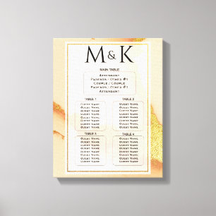 Modern Coral Abstract 💡 Inky Oil Wedding Canvas Afdruk
