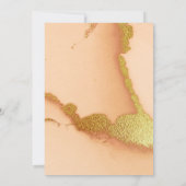 Modern Coral Abstract 💡 Inky Oil Wedding Kaart (Achterkant)