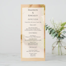 Modern Coral Abstract 💡 Inky Oil Wedding Menu