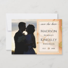 Modern Coral Abstract 💡 Inky Oil Wedding Save The Date