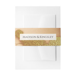 Modern Coral Abstract 💡 Inky Oil Wedding Uitnodigingen Wikkel