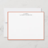Modern Coral Frame Personalized Note Card Kaart (Voorkant)