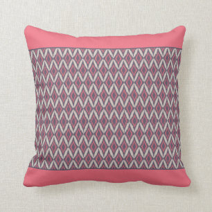 Modern Coral Gray Ikat Pattern Kussen