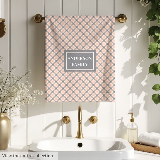 Modern Coral Grey Towels Classic Family Gift Idea