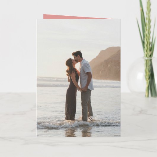 Modern Coral Pink QR Code Elegante bruiloft (Achterkant)