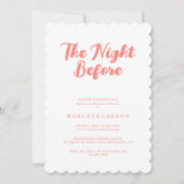 Modern Coral Script Wedding Rehearsal Dinner Kaart (Voorkant)