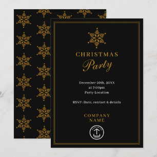 Modern Corporate Business Christmas Party Gold Kaart