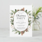 Modern Cotton Winter Greenery Kerstfeest Kaart (Staand voorkant)