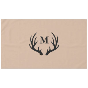 Modern Country Black Deer Antlers & Taupe Tafelkleed
