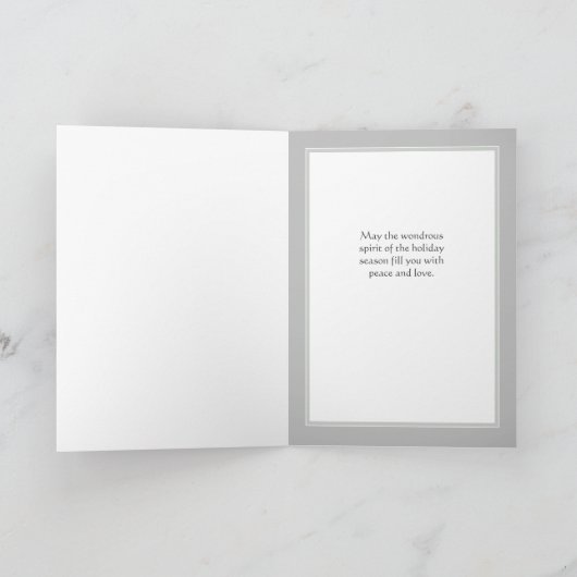 Modern Country Holly Pine Wreate Kerstmis Feestdagen Kaart (Binnen)