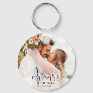 Modern Couple Foto Mr en Mrs. Sleutelhanger