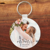 Modern Couple Foto Mr en Mrs. Sleutelhanger (Voorkant)