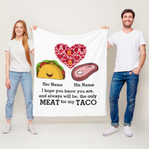 Modern Couple taco en vleesliefhebbers op aangepas Fleece Deken