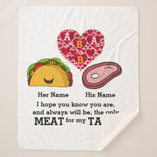 Modern Couple taco en vleesliefhebbers op aangepas Sherpa Deken