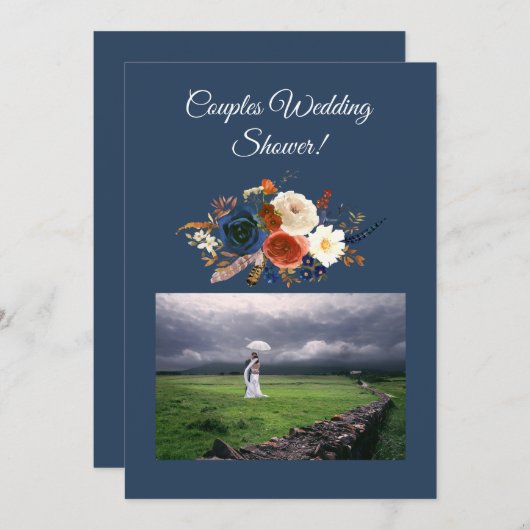 Modern Couple Wedding Shower Uitnodiging (Voorkant / Achterkant)