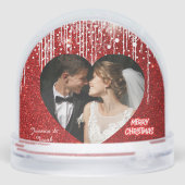 Modern Couples Photo, Red Merry Christmas Heart  (Arrière)