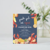 Modern Couples Verloving Crawfish Boil Invitation (Staand voorkant)