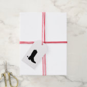 Modern Cowboy Boot Spurs Silhouette Black White Cadeaulabel (Met Touw)