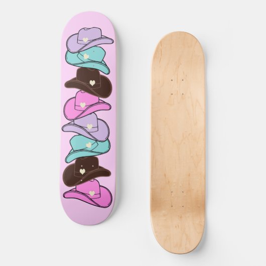 Modern Cowboy Pet Stack Pink Skateboard (Voorkant)