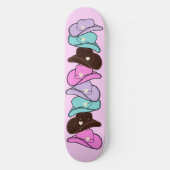 Modern Cowboy Pet Stack Pink Skateboard (Voorkant)