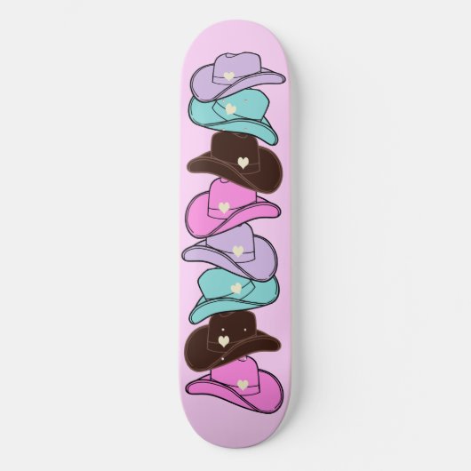 Modern Cowboy Pet Stack Pink Skateboard (Voorkant)