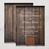 Modern Cowboy, Wood Rustic Wedding Day Kaart (Voorkant / Achterkant)