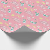 Modern Cowgirl Aquarius Zodiac Pattern roze Cadeaupapier (Hoek)