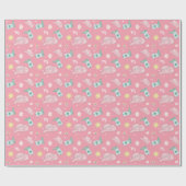 Modern Cowgirl Virgo Zodiac Pattern Boho Pink Cadeaupapier (Vlak)