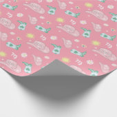Modern Cowgirl Virgo Zodiac Pattern Boho Pink Cadeaupapier (Hoek)