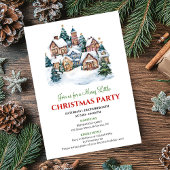 Modern cozy Christmas scene festive dinner invite Kaart