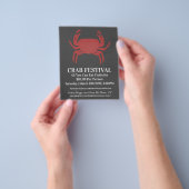 Modern Crab Festival Crab Restaurant Fundraiser Flyer (Hand)