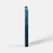 Modern Cracked Gold blue marble Stylist iPhone Hoesje (Rechterkant)