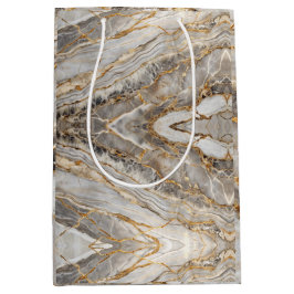 Modern Cracked Gold  marble Medium Cadeauzakje