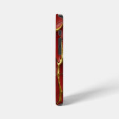 Modern Cracked Gold red Stylist iPhone Hoesje (Linkerkant)