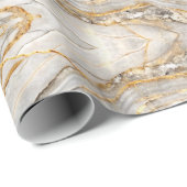 Modern Cracked Gold White marble Cadeaupapier (Rol Hoek)