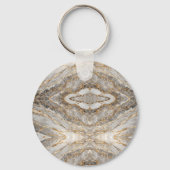 Modern Cracked Gold White marble Sleutelhanger (Achterkant)